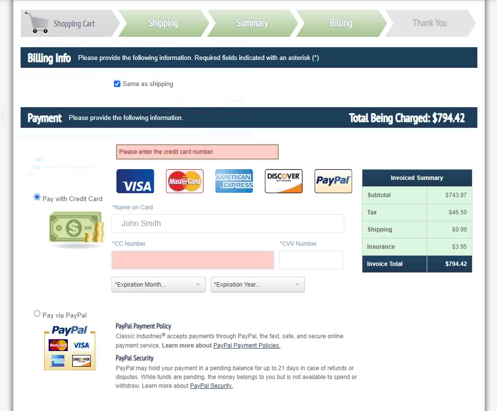 Classic Industries FAQ Checkout & Discount Codes